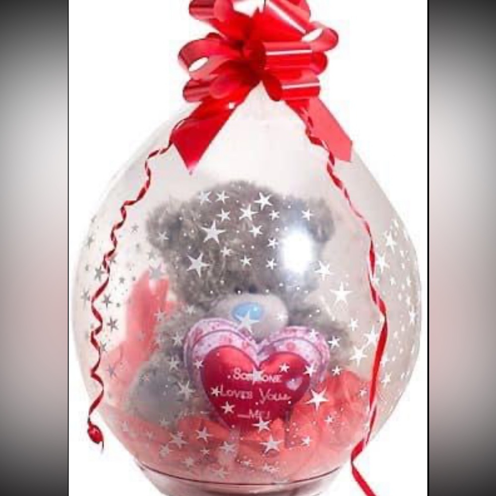 Stuffed balloon with teddy bear